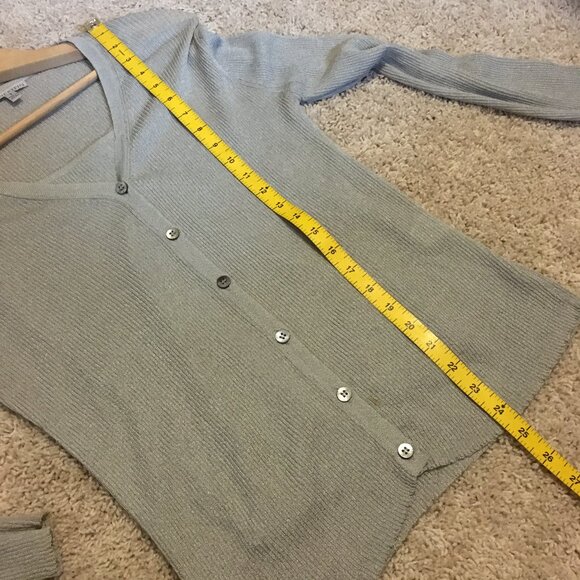 Vintage USA Made Anne Klein Silvery Button Down Cardigan + Camisole Set - Picture 15 of 16